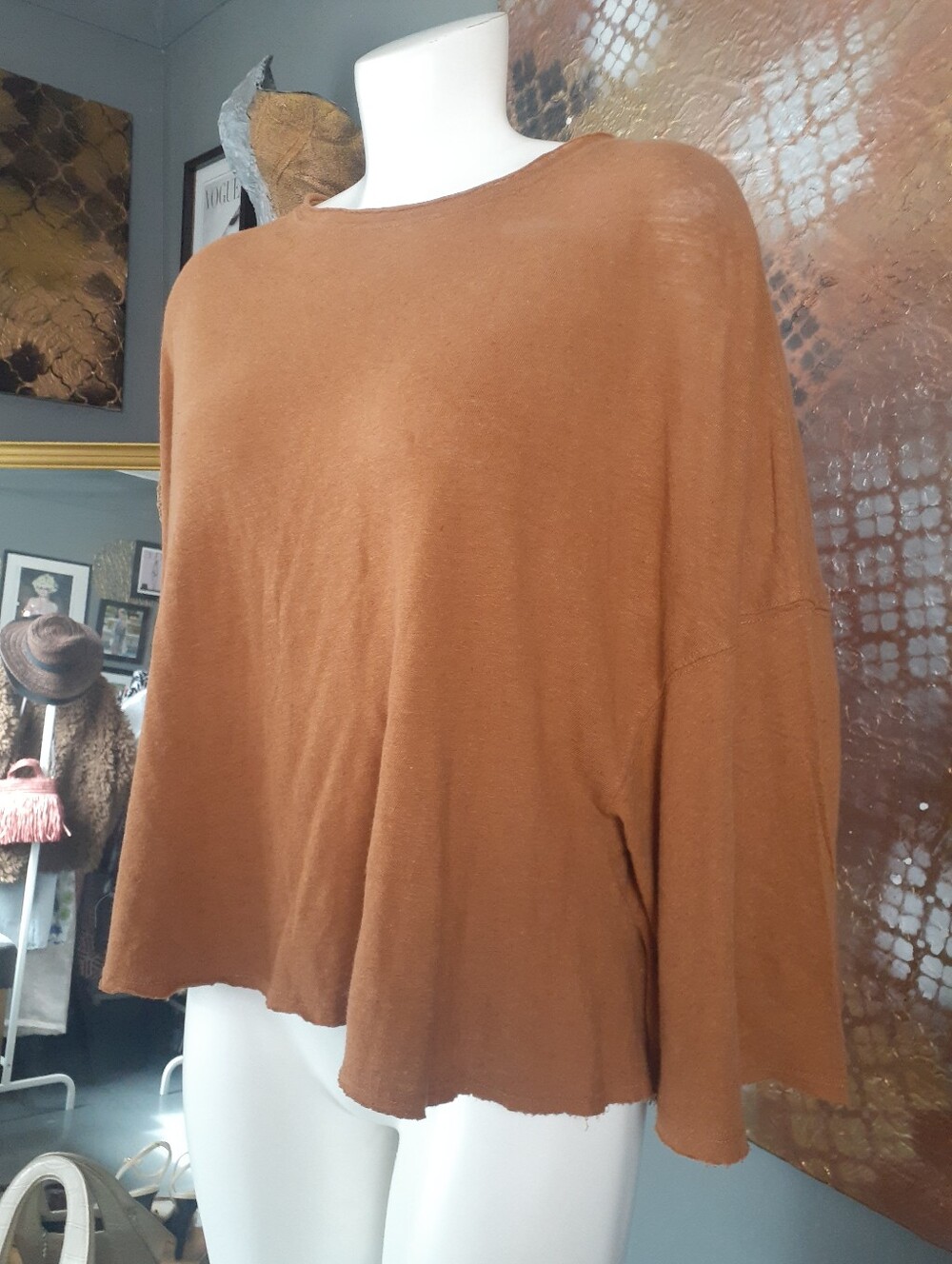 Zara Nwt Women's Lightweight Knit Top - Rust/Brown - Picture 10 of 12